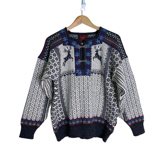Skajaeveland Sweaters - Skajaeveland Satedal Women Pullover Sweater Nordic Telemark Style Small Wool